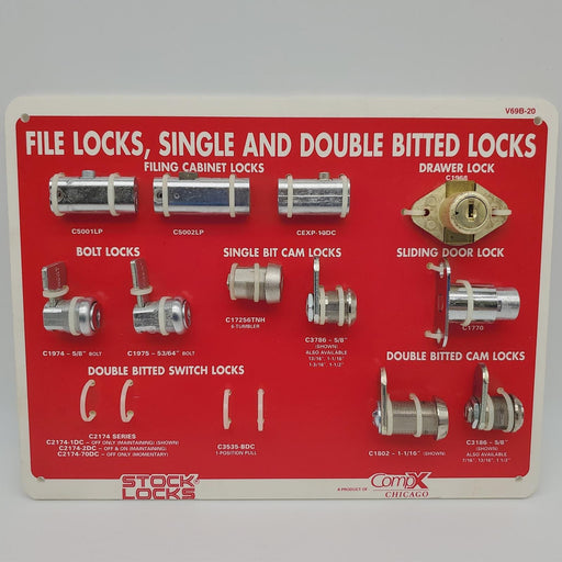 CompX File Lock Single Double Bitted Lock Merchandise Display Promotion V69B-20 1