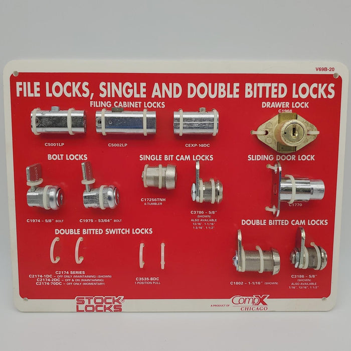 CompX File Lock Single Double Bitted Lock Merchandise Display Promotion V69B-20 1