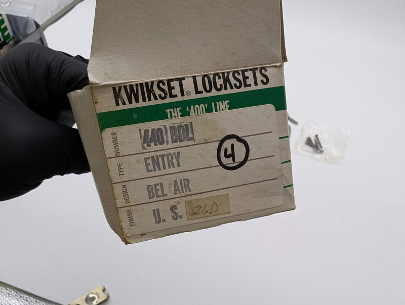 Kwikset Entry Door Knob Lock Double Cylinder Satin Chrome Bel Air 2-3/8" 440 BDL 8