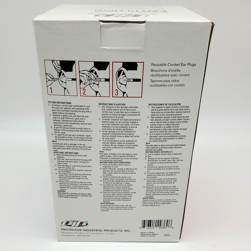 PIP Reusable Ear Plugs Corded 25 NRR 267-HPR310C 100 Pairs 3