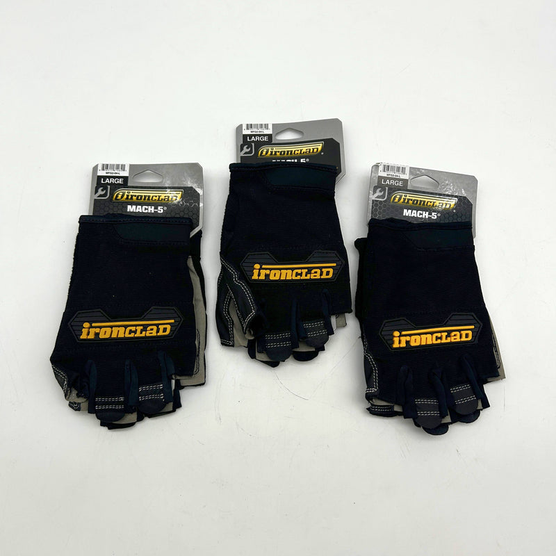 Ironclad Mach-5 Fingerless Glove Sz Large Anti Vibration Impact MFG2-04 3 Pairs