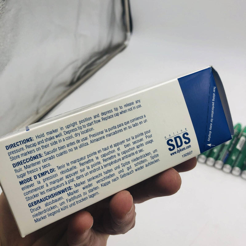 Dykem Brite Mark 40 Green Paint Marker Medium Tip Valve Action 40004 Pack of 12 3