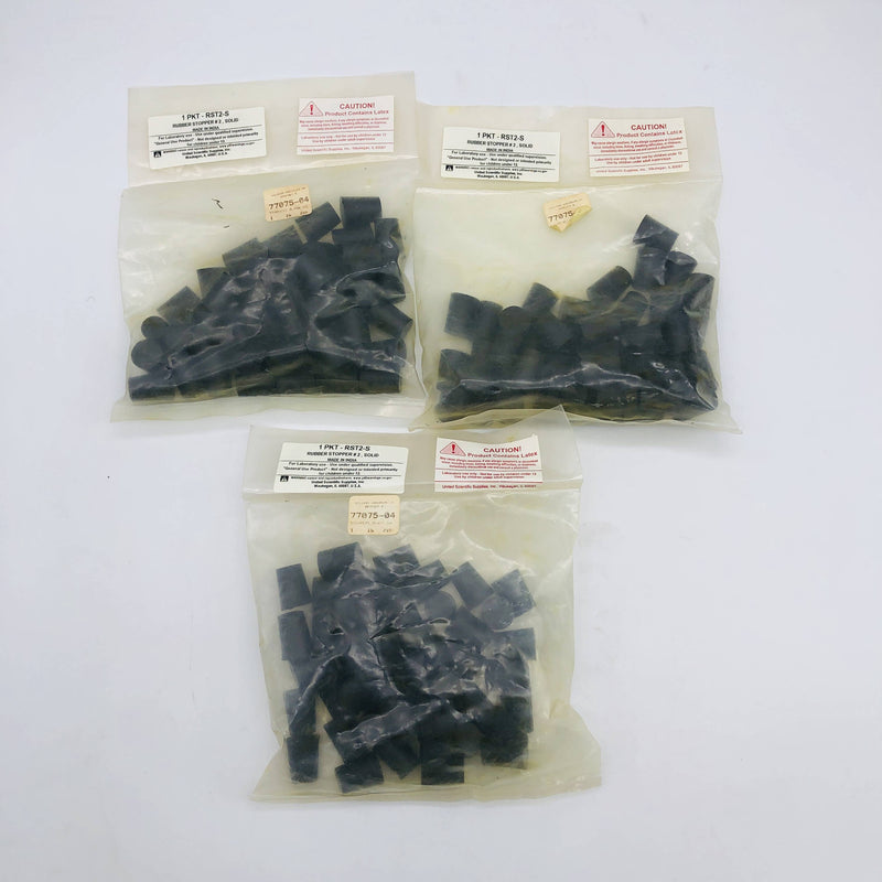 3lbs Wilkens Anderson 77075-04 Rubber Stopper Size 2 Black Solid 20mm TD 16mm BD 8