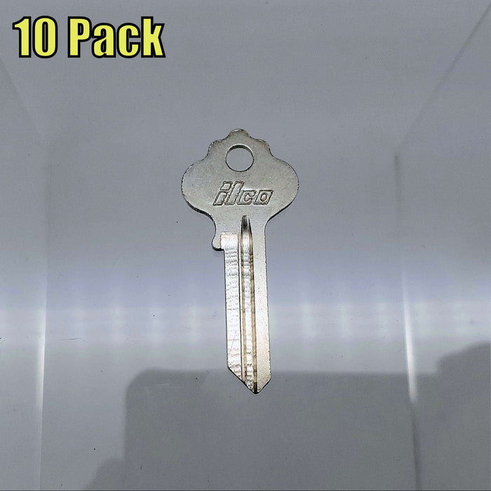10x Ilco 1054FN Key Blanks IN28 Ilco, Almer and Peebee Nickel Plated NOS