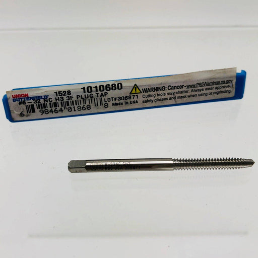 Union Butterfield 1010680 Plug Tap 1528 Series Number 6-32 NC H3 3 Flutes HSS 1