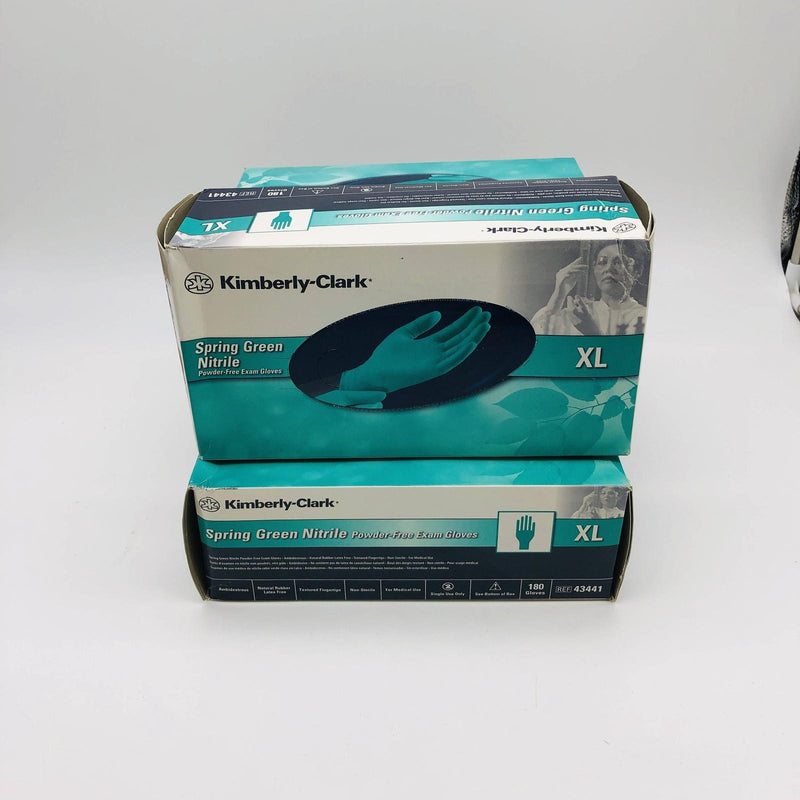 Kimberly-Clark 43441 Green Nitrile Exam Gloves Sz XL Pwd Free 4 Boxes/720 Gloves 4