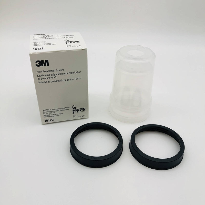 3M PPS 16122 Cup and Collar Midi 13.5oz for Paint Preparation System 1 Box of 2 8