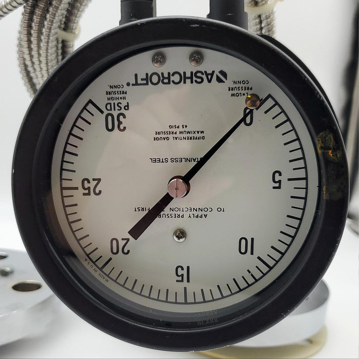 Ashcroft 1127 Pressure Gauge 30PSI 4.5" Dial & Glass 1/2" NPT & 202 Diaphragm #R1-4-1# 2