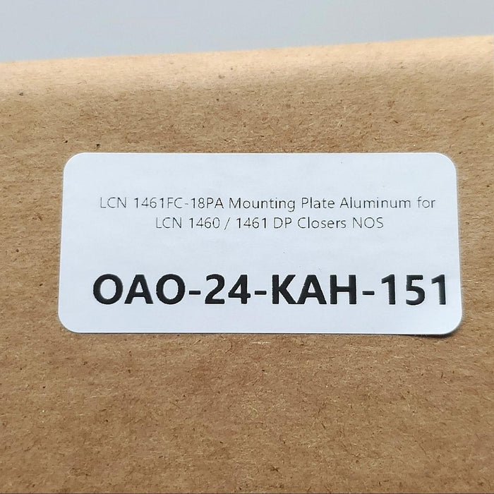 LCN 1461FC-18PA Mounting Plate Aluminum for LCN 1460 / 1461 DP Closers NOS 5