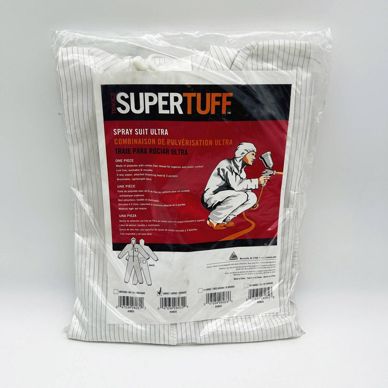 Tuff Suits Trimaco Super Tuff 28032 Spray Suit Ultra Sz Large One-Piece W/ Hood A ...