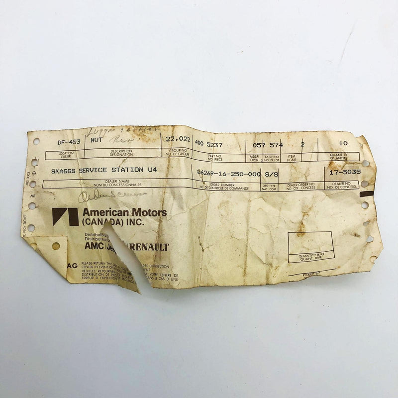 AMC Jeep 4005237 Nut for Bumper Screw Hood OEM NOS 81-86 CJ 5-8 Scrambler 7