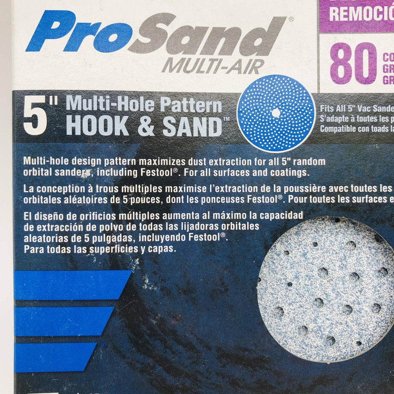 Norton 07660703223 Hook & Sand Discs 5in 80 Grit Multi Air Multi Hole 10pk 8