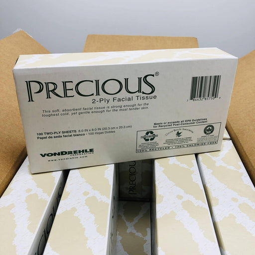 Von Drehle Precious FT8575 Facial Tissue 8.0" x 8.0" 2-Ply Bulk 30 Boxes/Case 2