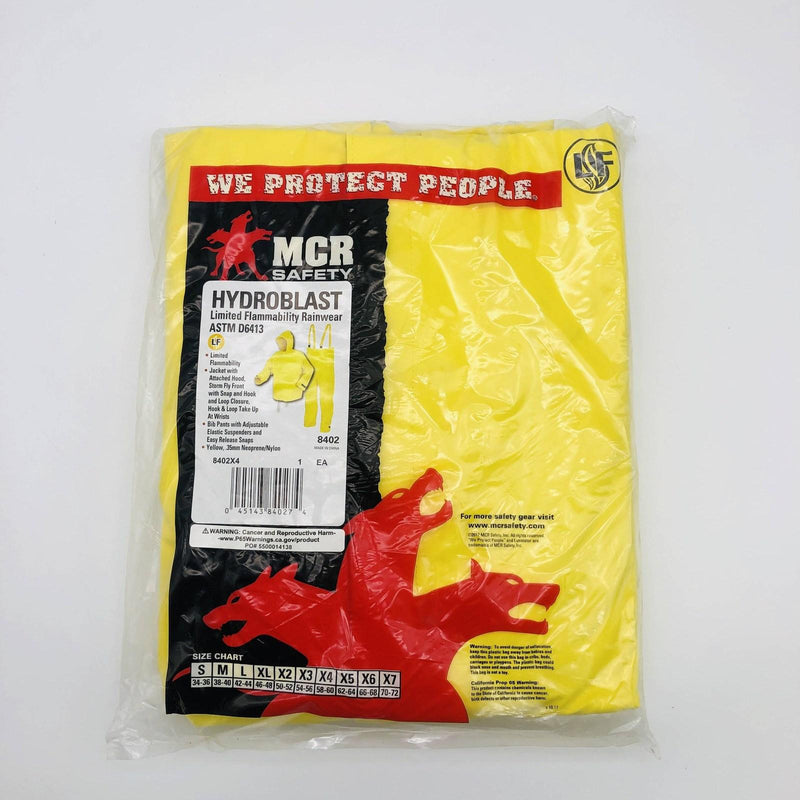 MCR Safety 8402 Rain Suit Size 4XL Limited Flammability Hooded Jacket Bib Pants 7