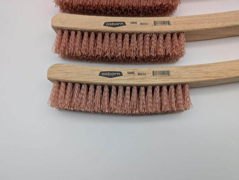 Osborn 54045 Platers Brush 4 Row 18 Col Tan Bristles 13.25" Wood Handle 6 Pack 2