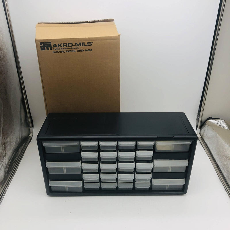 Akro Mils 10126 Plastic Organizer Cabinet 26 Drawer Wall Mount No Hardware Black 11