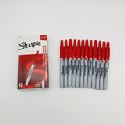 Sharpie 32702 Red Marker Fine Point Retractable No Cap Permanent 12 Count 9