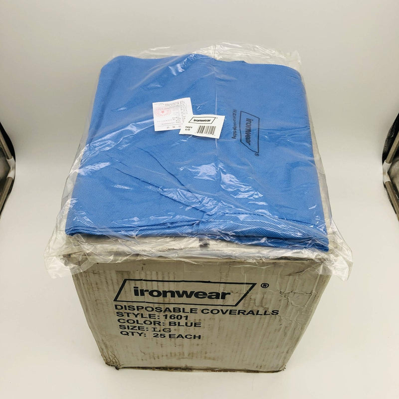 Ironwear 1601 Disposable Coverall Sz Large Flame Resis SMS Polypropylene 25/case 8