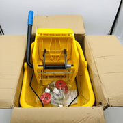 Magnolia 455-6035-3 Plastic Mop Bucket on Wheels W/ Wringer 26-35QT Yellow 9