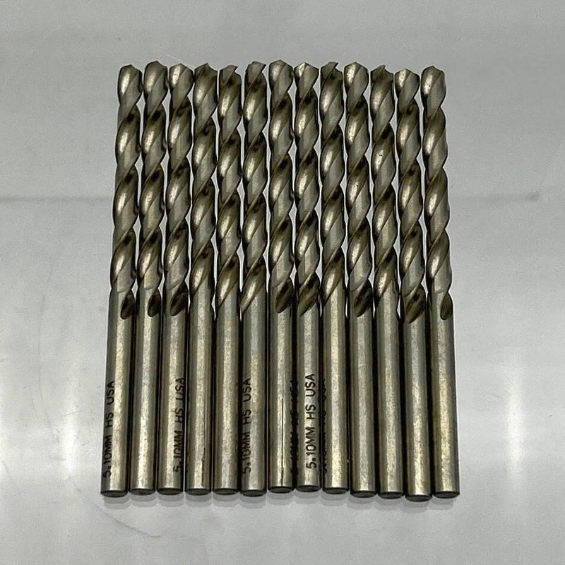 Cle-Line C62849 Jobber Drill Bit 5.1MM 1898 General Purpose HSS Bright Lot of 13