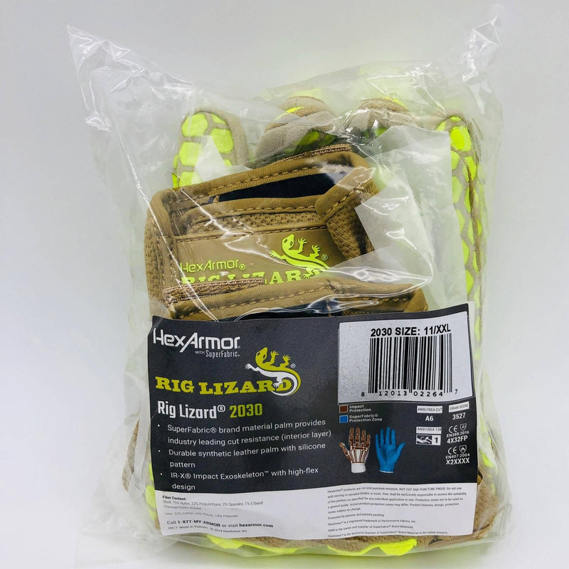 HexArmor Rig Lizard 2030 Work Glove Sz XXL 11 Mechanic Synthetic Leather 1 Pair 1