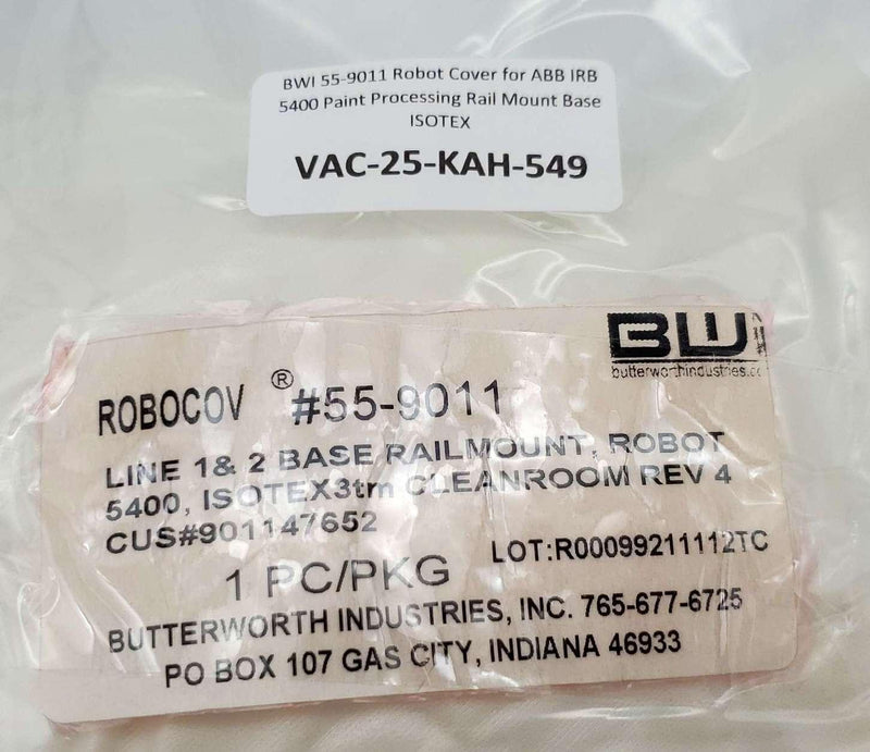 BWI 55-9011 Robot Cover for ABB IRB 5400 Paint Processing Rail Mount Base ISOTEX 5