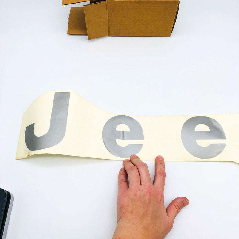 Mopar 5AE89KD5 Jeep Tailgate Logo Silver Sticker Decal OEM New Old Stock NOS 9