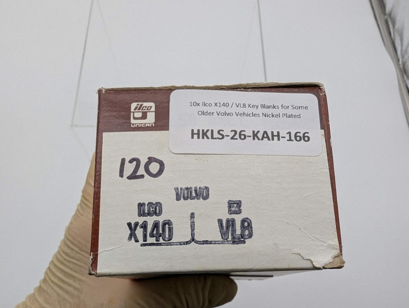 10x Ilco X140 / VL8 Key Blanks for Some Older Volvo Vehicles Nickel Plated 3
