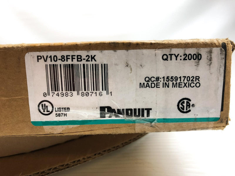Panduit PV10-8FFB-2K Flanged Fork Terminal 12-10 AWG Wire Range #8 Stud 2000pk 2