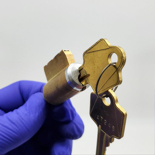 Lori Lock Cylinder Key In Knob Satin Chrome Arrow Keyway 1590 Keyed Different 1