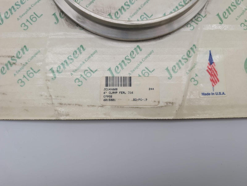 Jensen Swagelok 6" Clamp Ferrule 316L Steel JC14X660 2