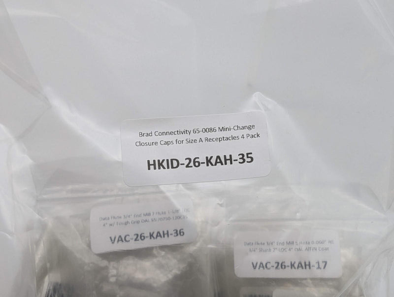 Brad Connectivity 65-0086 Mini-Change Closure Caps for Size A Receptacles 4 Pack 4