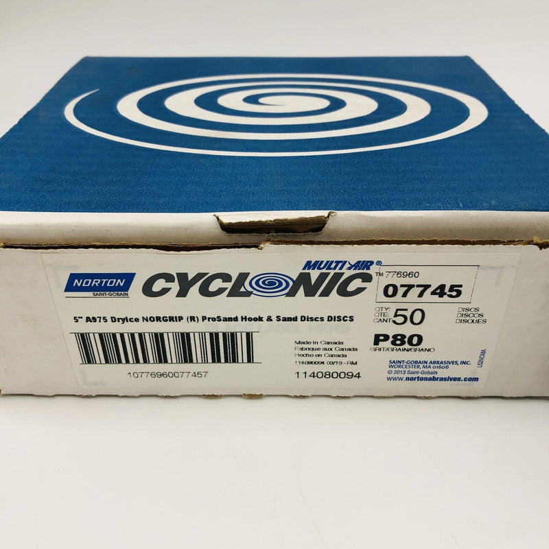 Norton 07745 Sanding Disc 5 x 11/16 P80-C A975 Multi-Air Cyclonic H and L 50pk 2