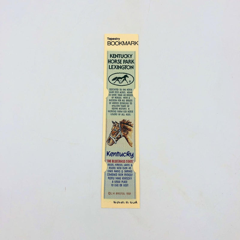 Vintage Kentucky Bookmark LW Bristol 1991 Horse Prk Lexington Souvenir Bluegrass 10