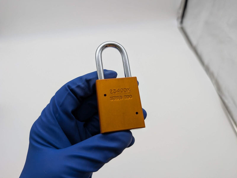 2x American Lock Lockout Padlocks 1.5" Shackle 1.5" Body Orange Keyed Alike 3