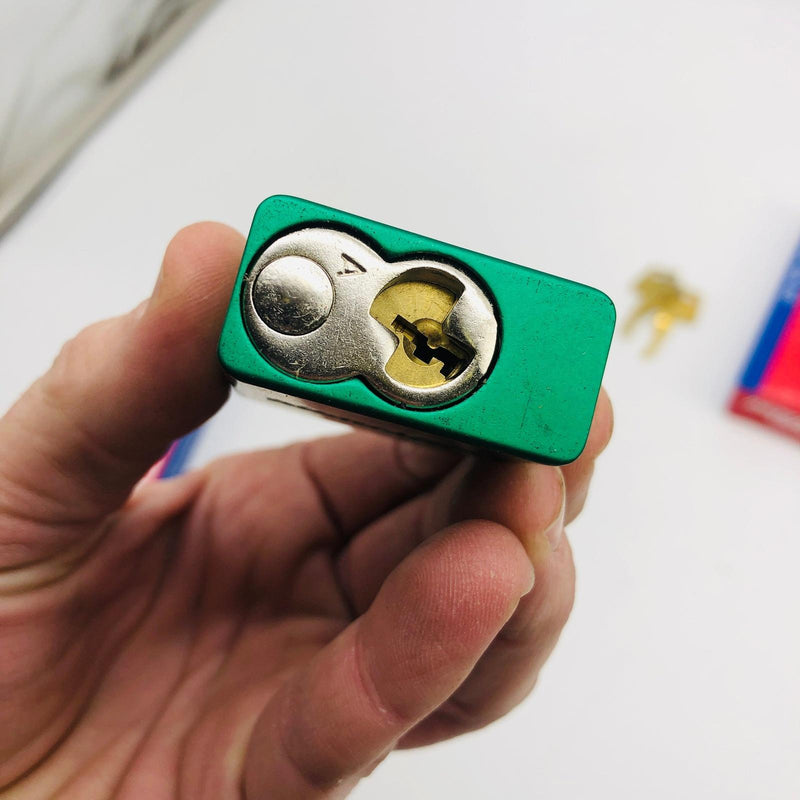 2x Master A1107GRNKD Padlock Green Anodized Aluminum 3in Shkle Keyed Differently 6