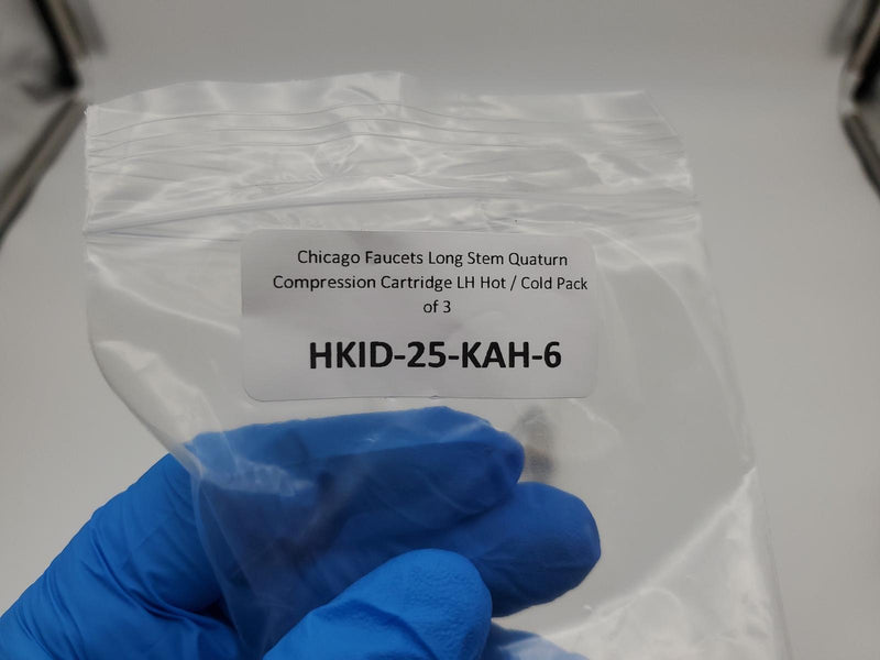 Chicago Faucets Long Stem Quaturn Compression Cartridge LH Hot / Cold Pack of 3 6