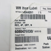 TE Connectivity DTP04-4P Receptacle Connector 4 Pin Grey Wire to Wire Pack of 25 2