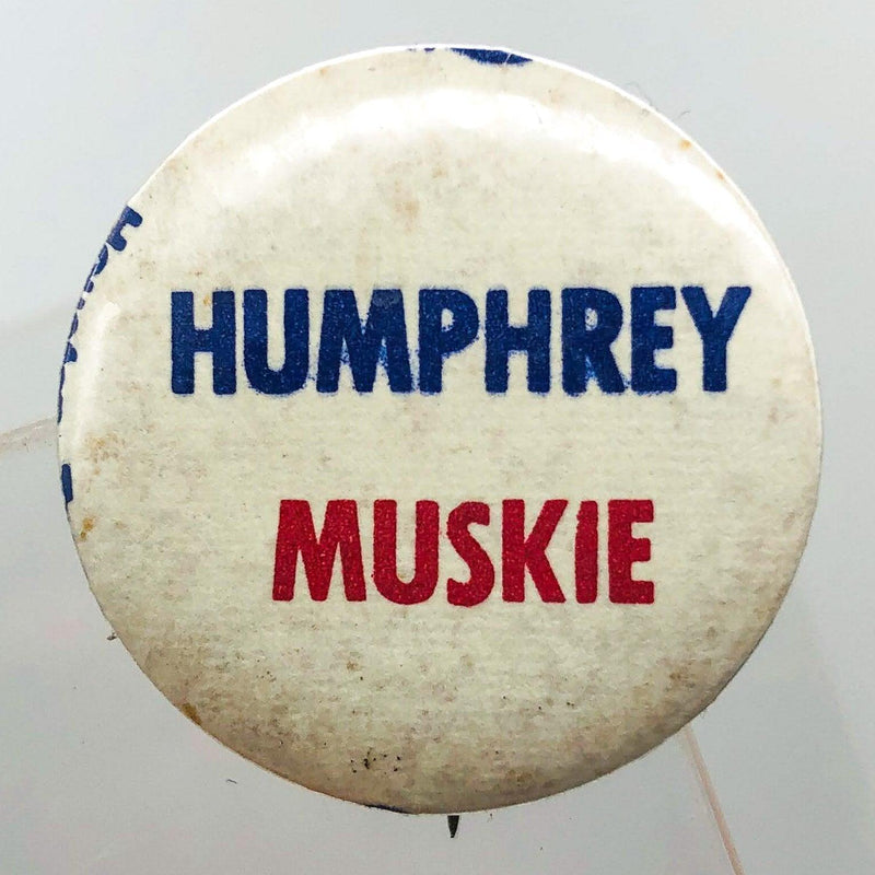 Hubert Humphrey Muskie Button 1" Pinback Political Campaign President Vintage 3