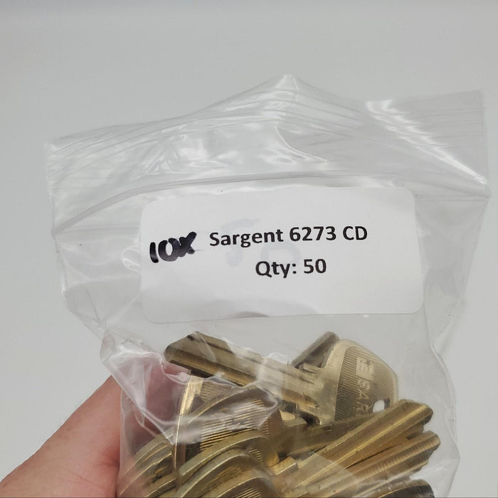 5x Sargent 6273 CD Key Blanks CD Keyway Nickel Silver 6 Pin NOS 3