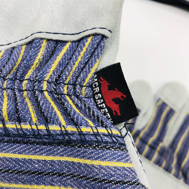 MCR Safety 1400 Split Leather Palm Work Gloves Size XL Safety Cuff 2.5"L 6 Pair 3