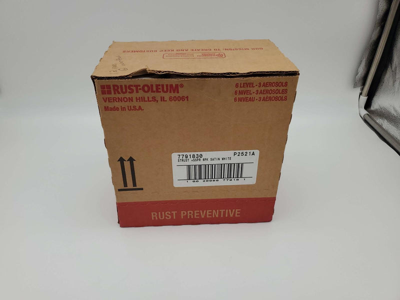 Rust Oleum Rust Stop Spray Paint Satin White 12oz 7791830 Pack of 6 Cans 5