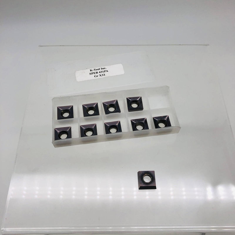 K-Tool SPEB-431PAX33 Carbide Insert .500 I.C. Square .187 thick 10pk 7