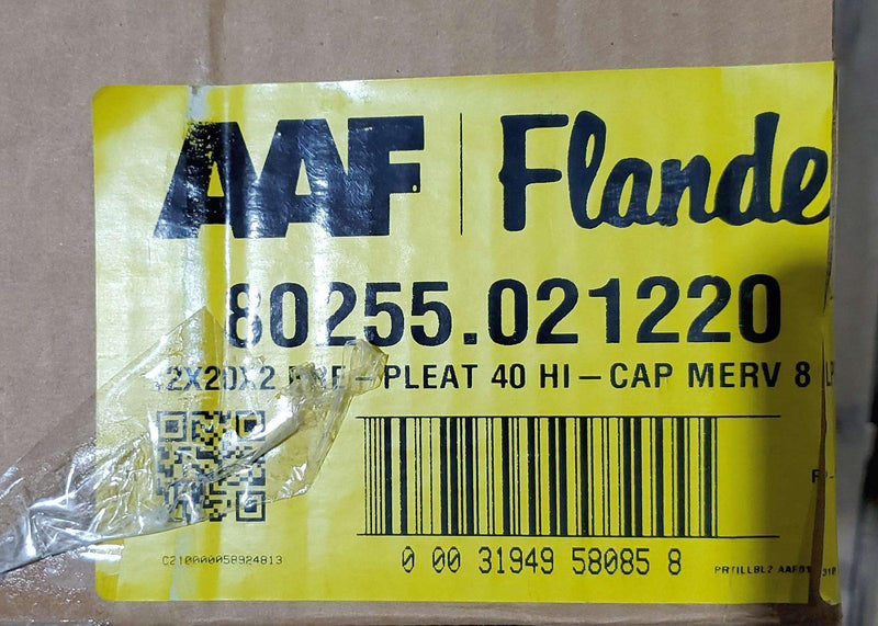 AAF Flanders 12x20x2 Air Filters Pre Pleat Hi-Cap Merv 8 80255.021220 Pack of 12 5