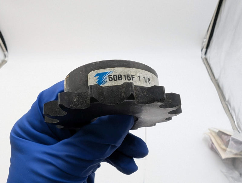 Tsubaki 50B15F-1-1/8 Roller Chain Sprocket 1.125" Bore 15 Teeth 50 / 5/8 Chain 4