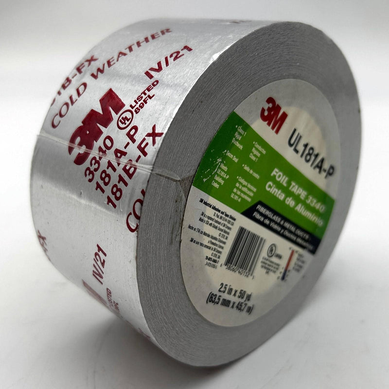 3M Aluminum Foil Tape 3340 2.5" x 50 yd 4.0 mil Silver HVAC Sealing and Patching 7