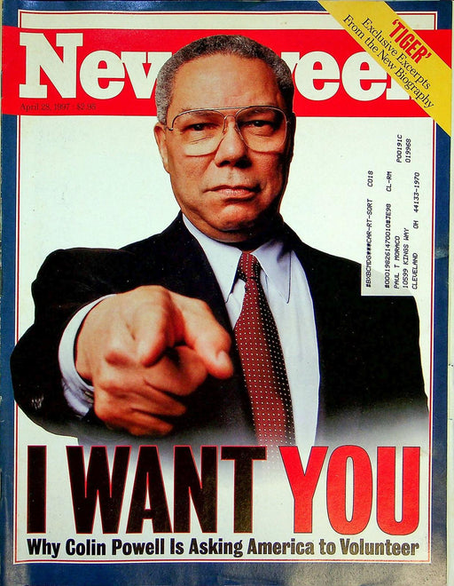 Newsweek Magazine April 28 1997 Colin Powell Tiger Woods Coming of Age Masters 1