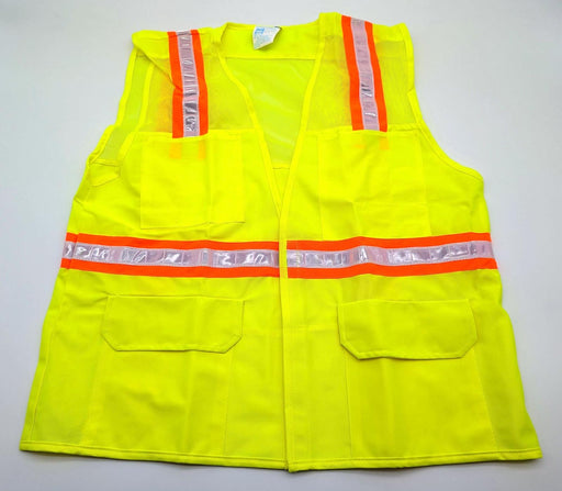 Surveyor’s Safety Vest Size L Yellow 6 Pockets Hook & Loop Closure MSSV-GNV-VC 1