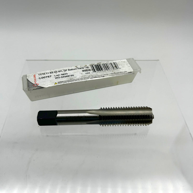 Cle-Line C00757 Bottom Hand Tap 11/16-11 NS H3 4 Flute General Purpose List 0403 9
