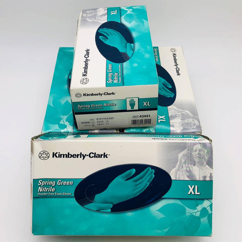 Kimberly-Clark 43441 Green Nitrile Exam Gloves Sz XL Pwd Free 4 Boxes/720 Gloves 1